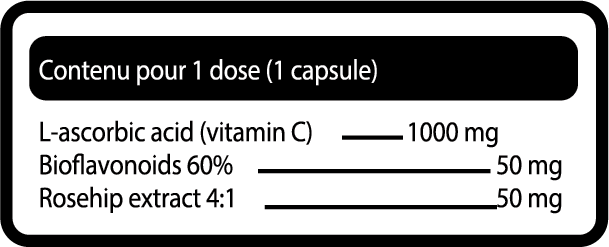 Tableau nutritionnel Vitamine-C Rosehip
